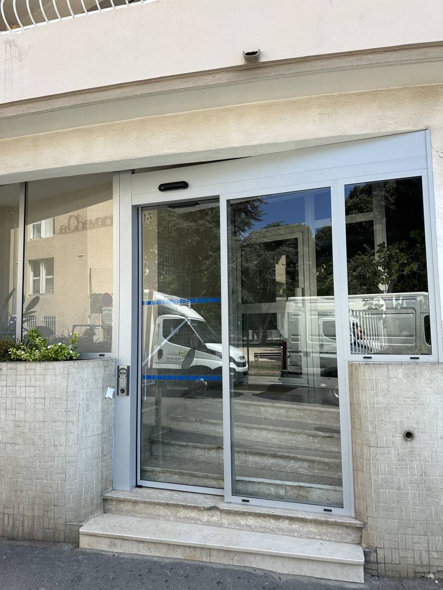 Porte automatique avec partie fixe